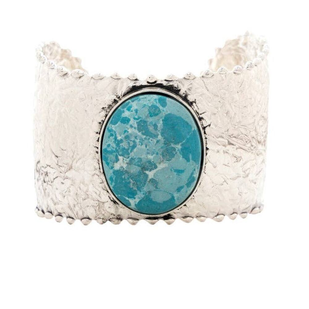 Coastal Visions Turquoise Cabochon Cuff Bracelet